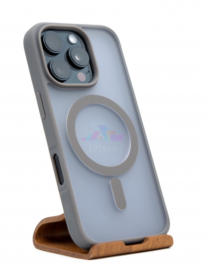 Фото Купить Чехол uBear Cloud case with MagSafe для iPhone 16 Pro Серый по низкой цене в Санкт-Петербурге