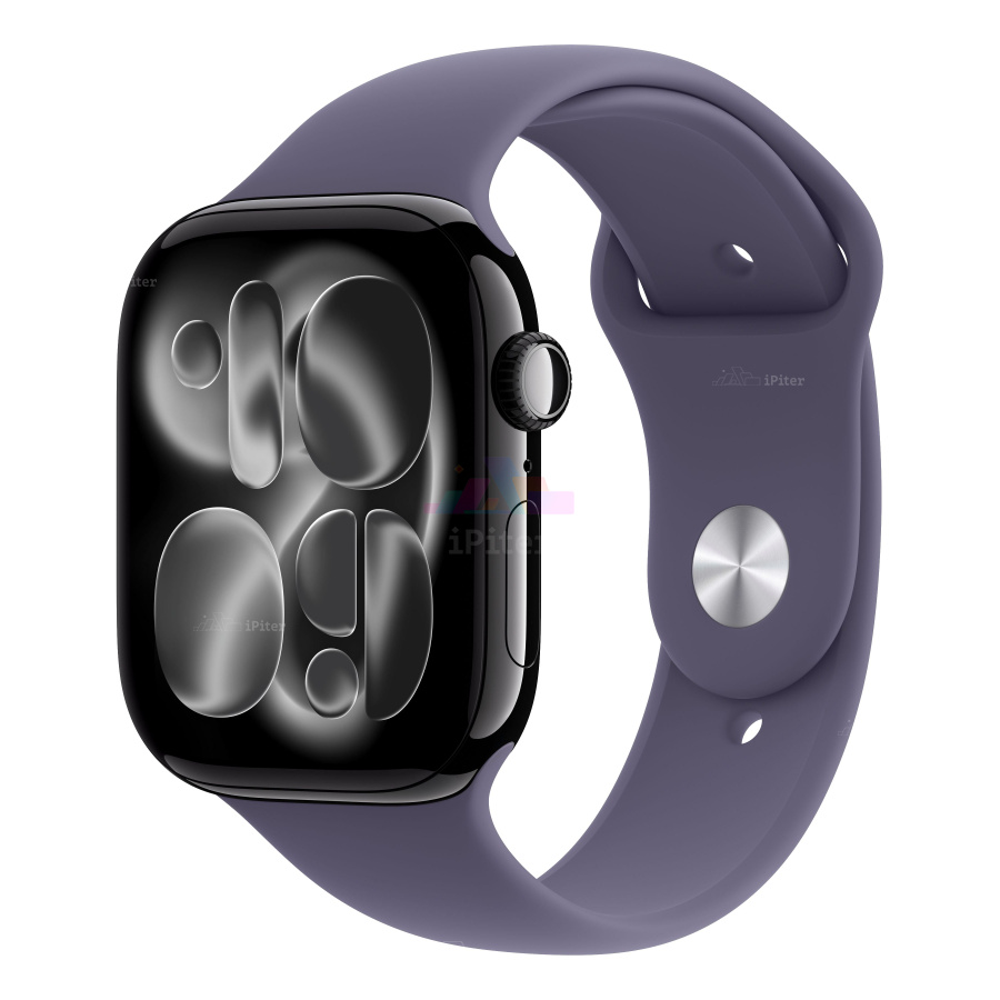 Фото Купить Apple Watch Series 11 <br>46 мм Корпус из алюминия «Jet Black» Спортивный ремешок S/M «Purple Fog» по низкой цене в Санкт-Петербурге