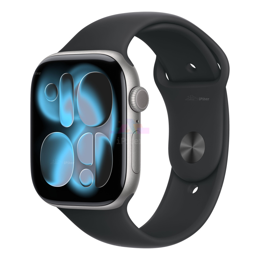 Фото Купить Apple Watch Series 11 <br>46 мм Корпус из алюминия «Space Gray» Спортивный ремешок M/L «Black» по низкой цене в Санкт-Петербурге