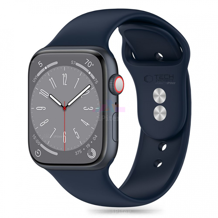 Фото Купить Ремешок Tech-Protect Silicone для Apple Watch 44 / 45 / 46 мм (Storm Blue) по низкой цене в Санкт-Петербурге