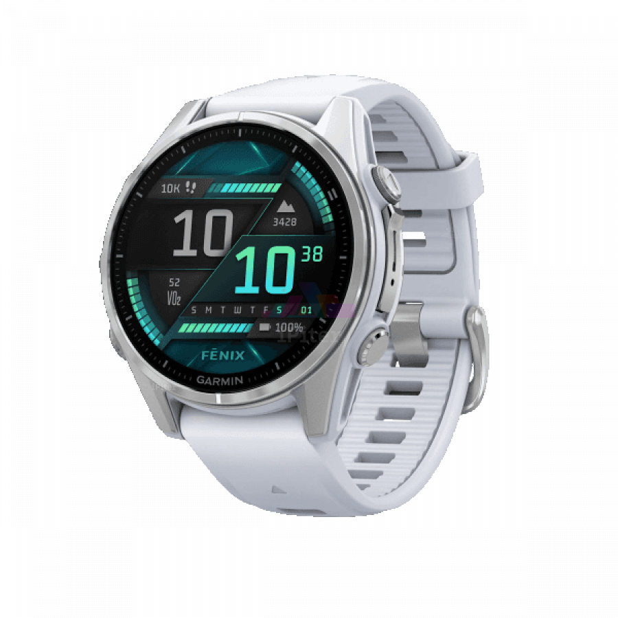 Фото Купить Умные часы Garmin Fenix 8 Amoled 43 мм, Silver with Whitestone silicone band (010-02903-00) по низкой цене в Санкт-Петербурге