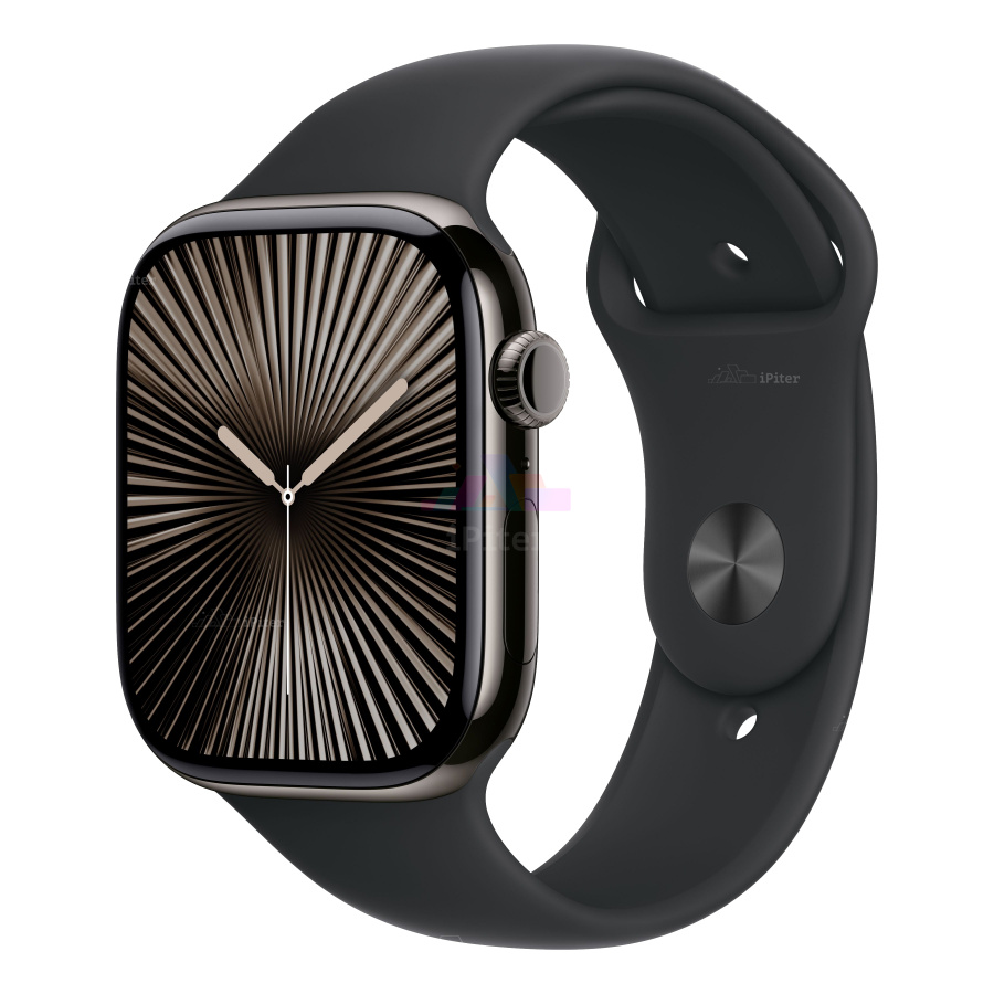 Фото Купить Apple Watch Series 10 <br>46 мм Titanium «Slate» Спортивный ремешок M/L «Black» GPS + Cellular по низкой цене в Санкт-Петербурге