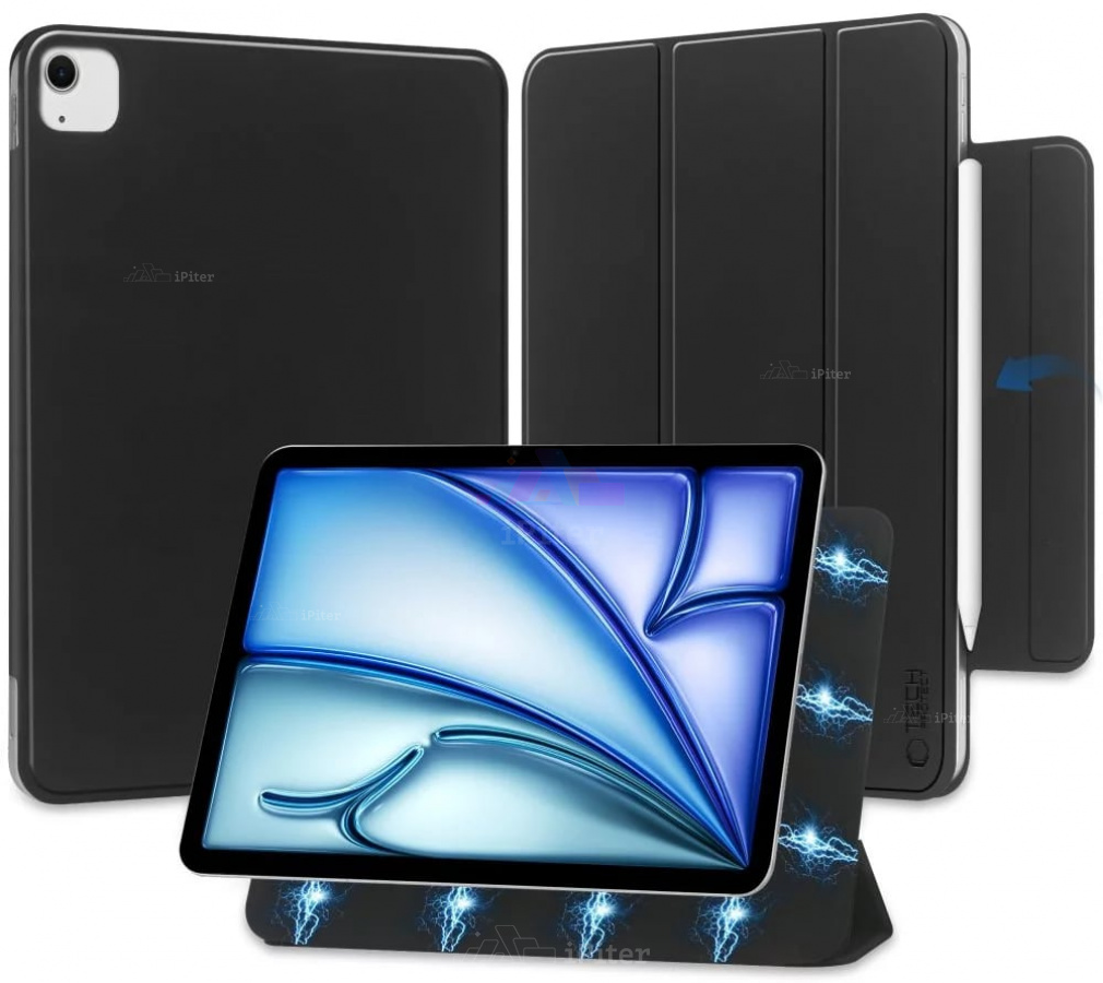 Фото Купить Чехол Tech-Protect Smartcase Magnetic для iPad Air 6/7/8 13'' (Чёрный) по низкой цене в Санкт-Петербурге