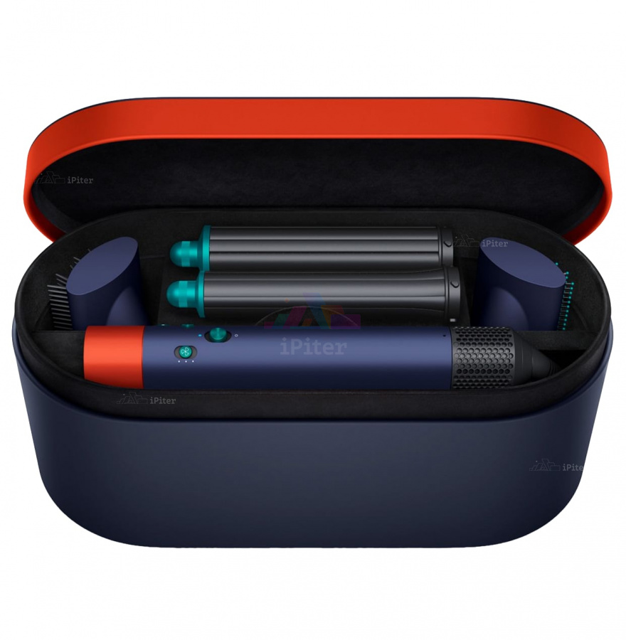 Фото Купить Стайлер Dyson Airwrap Complete Long HS05 Prussian Blue/Topaz Orange (6 насадок) по низкой цене в Санкт-Петербурге