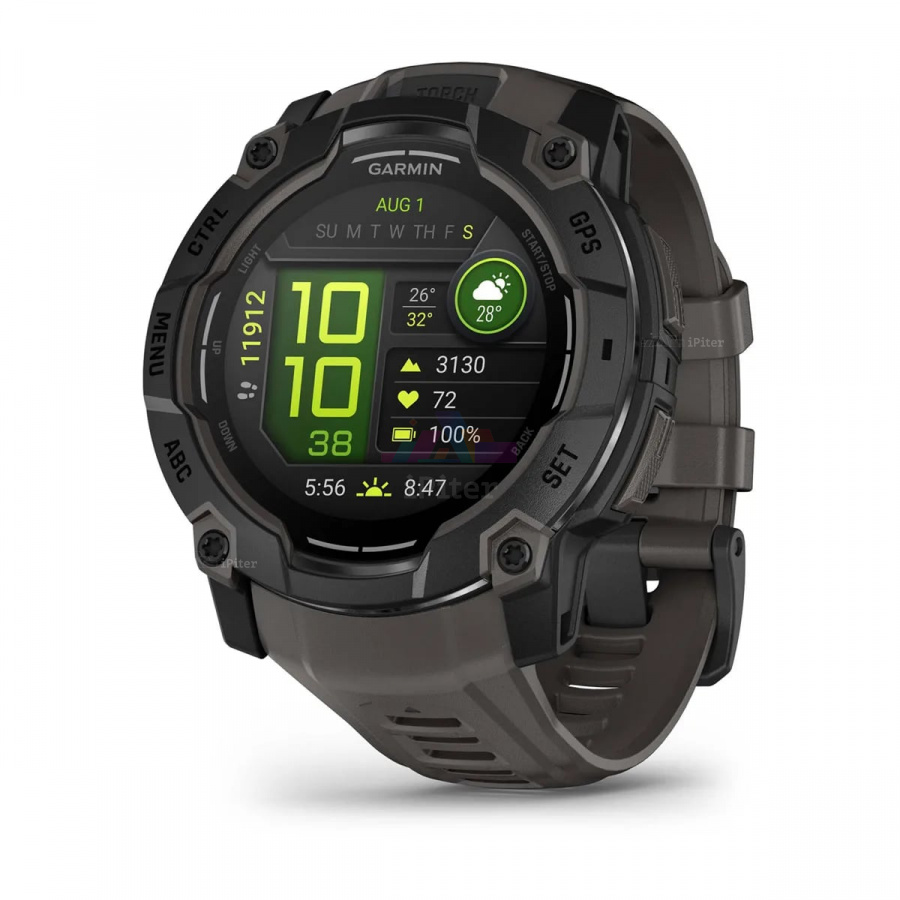 Фото Купить Умные часы Garmin Instinct 3 Amoled 50mm, Black with Charcoal Band (010-03020-00) по низкой цене в Санкт-Петербурге
