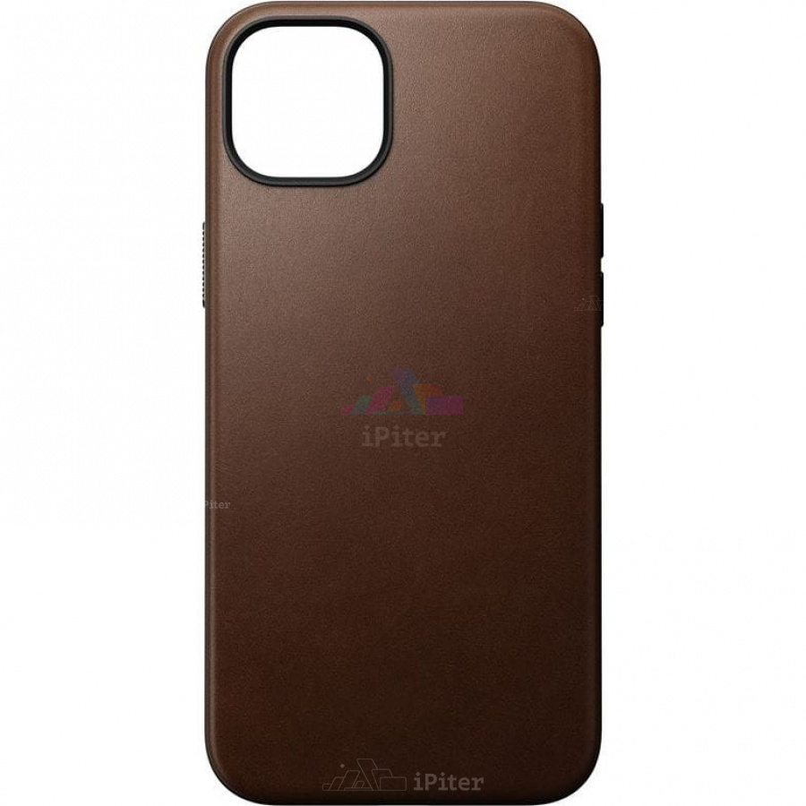 Фото Купить Чехол Nomad Modern Leather case для iPhone 15 Plus Коричневый по низкой цене в Санкт-Петербурге