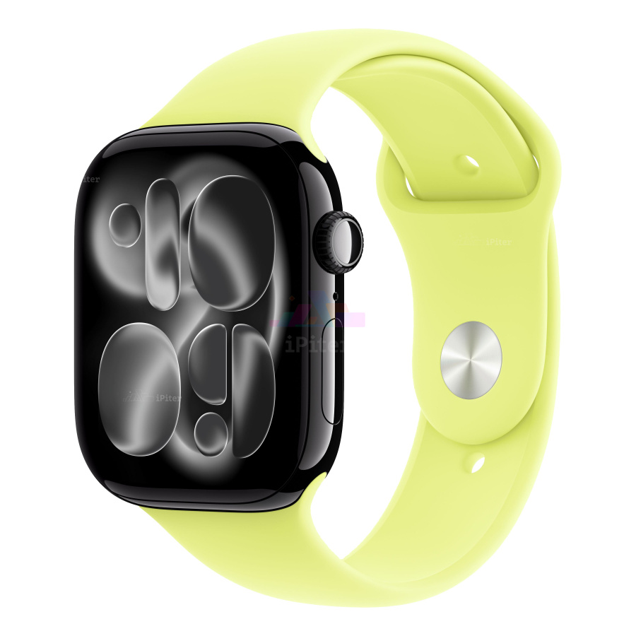Фото Купить Apple Watch Series 11 <br>46 мм Корпус из алюминия «Jet Black» Спортивный ремешок S/M «Neon Yellow» по низкой цене в Санкт-Петербурге