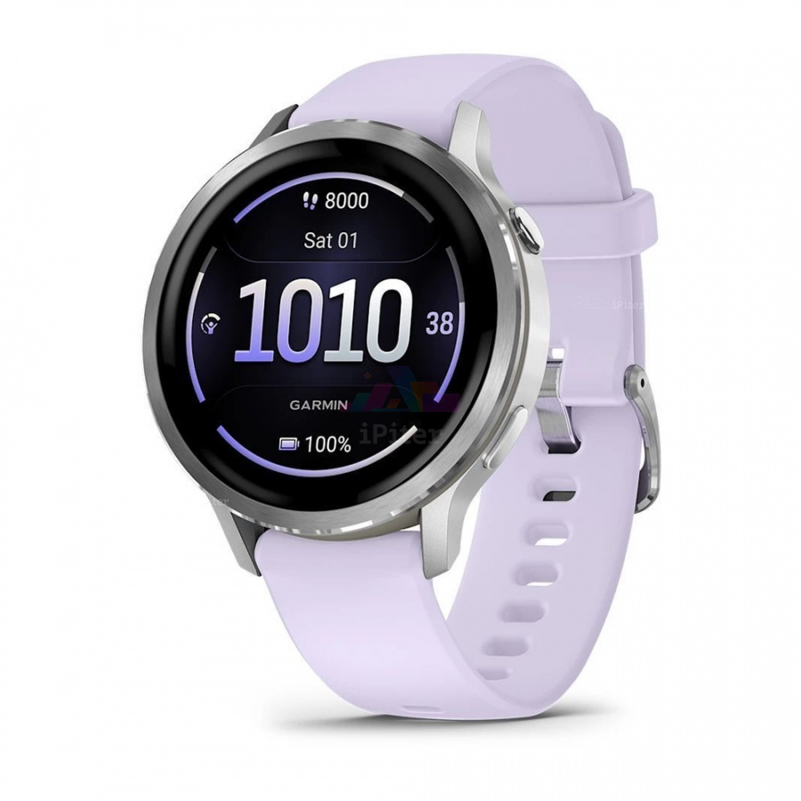 Фото Купить Умные часы Garmin Venu 4 41 мм, Silver / Periwinkle Silicone (010-03013-01) по низкой цене в Санкт-Петербурге