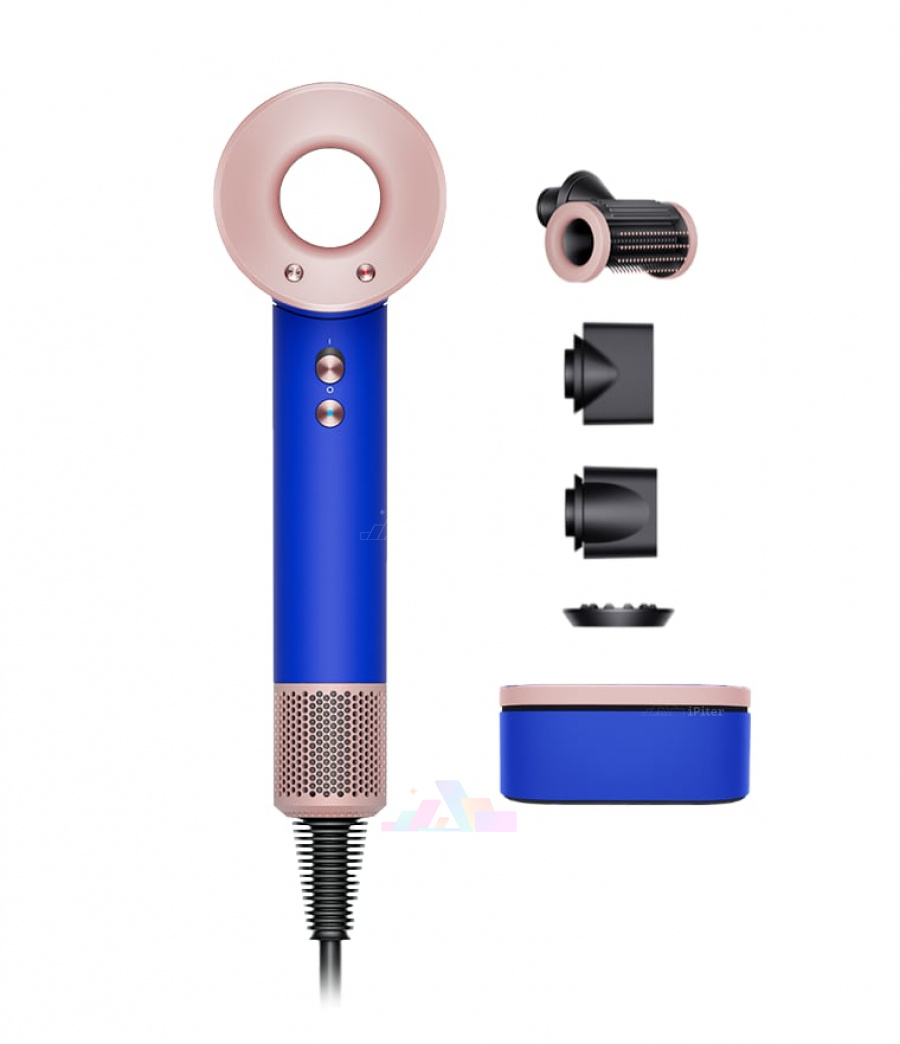 Фото Купить Фен Dyson Supersonic HD15 Blue/Blush (4 насадки) по низкой цене в Санкт-Петербурге