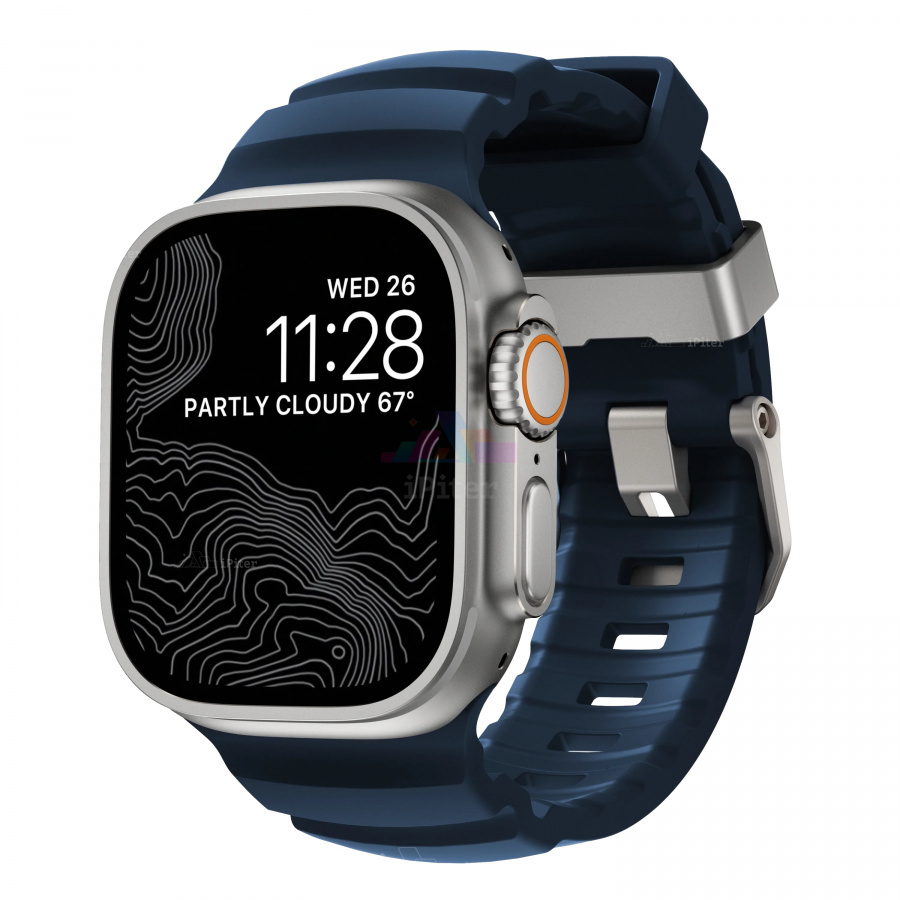 Фото Купить Ремешок Nomad Rocky Point для Apple Watch 45 / 46 / Ultra (Тёмно-синий) по низкой цене в Санкт-Петербурге
