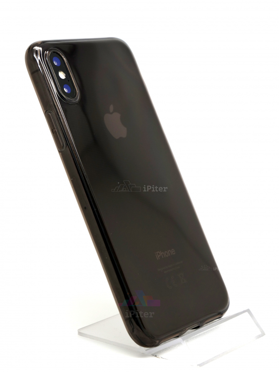Фото Ультратонкий силиконовый чехол Brauffen с защитой камеры для iPhone XS / X, Чёрный