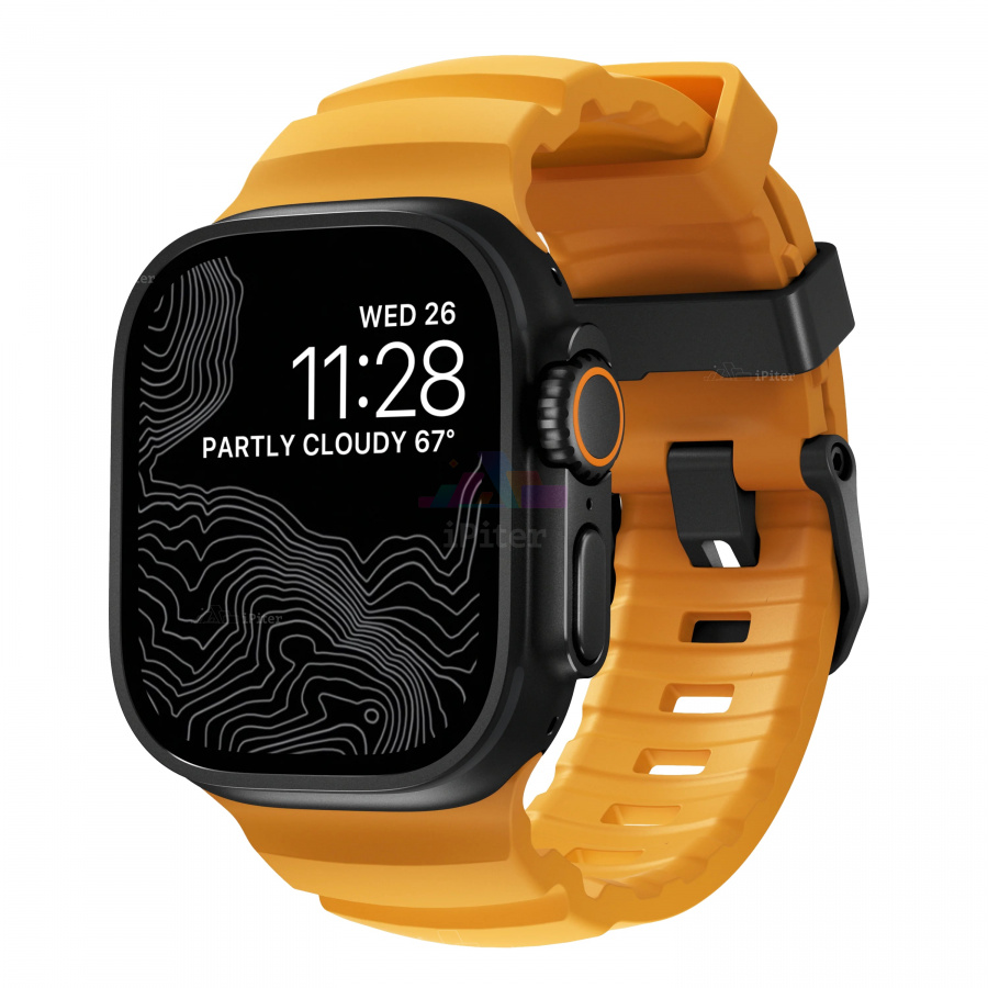 Фото Купить Ремешок Nomad Rocky Point для Apple Watch 45 / 46 / Ultra (Желтый) по низкой цене в Санкт-Петербурге
