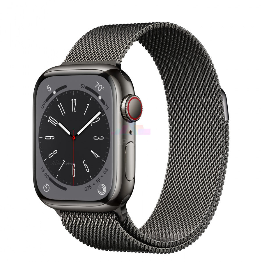 Фото Купить Apple Watch Series 8 <br>41 мм Stainless Steel «Graphite» with Milanese Loop с функцией GPS + Cellular по низкой цене в Санкт-Петербурге