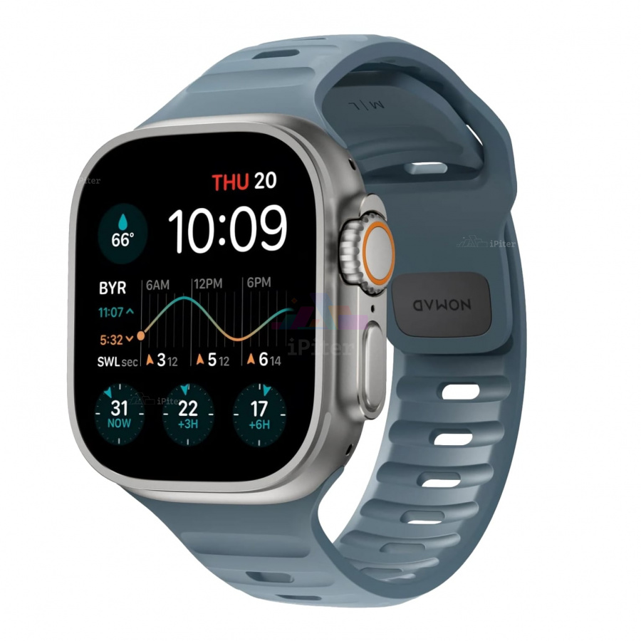 Фото Купить Ремешок Nomad Sport для Apple Watch 45 / 46 / Ultra (Синий) по низкой цене в Санкт-Петербурге