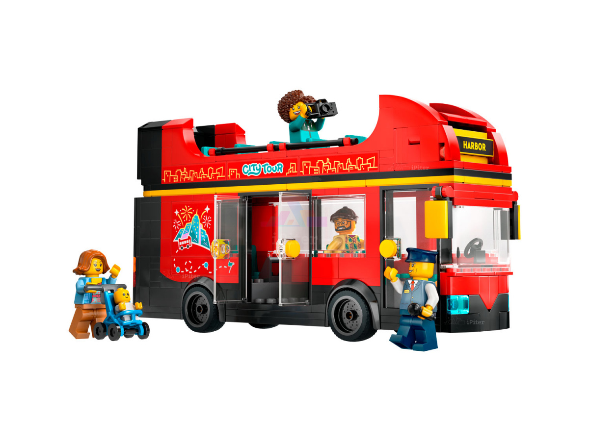 Фото Купить LEGO City 60407 Красный двухэтажный экскурсионный автобус по низкой цене в Санкт-Петербурге