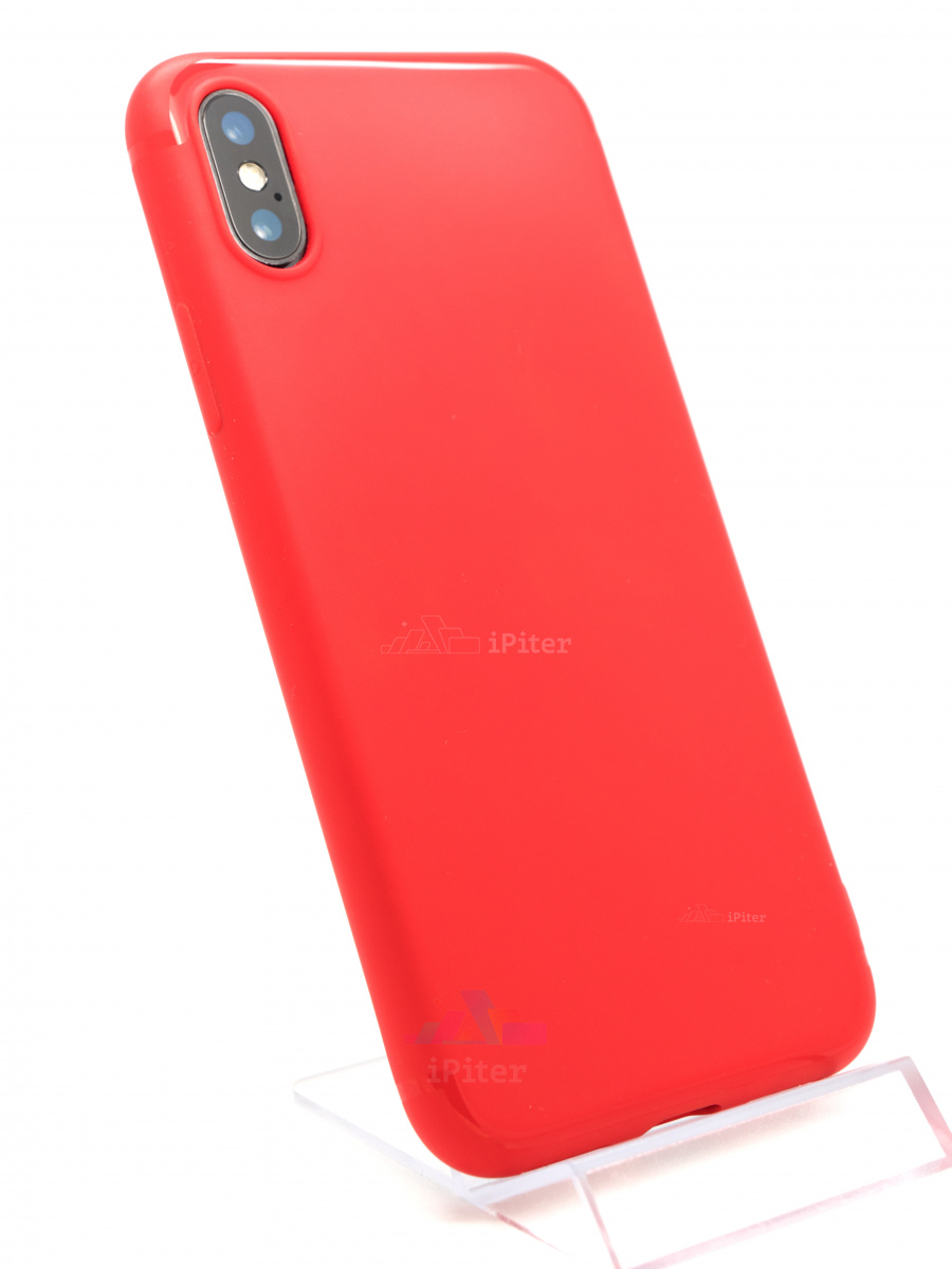 Фото Матовый чехол BoraSCO для iPhone XS / X, Красный