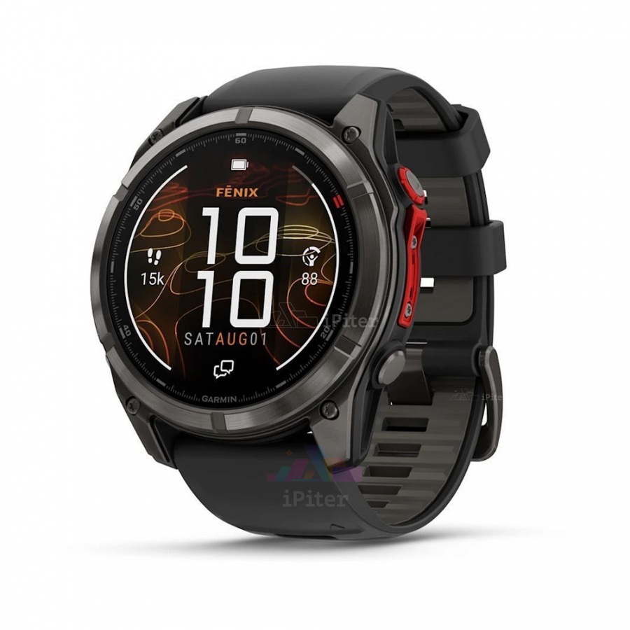 Фото Купить Умные часы Garmin Fenix 8 Pro Microled 51 мм, Sapphire Carbon Gray DLC Titanium Black / Pebble Gray (010-03380-01) по низкой цене в Санкт-Петербурге