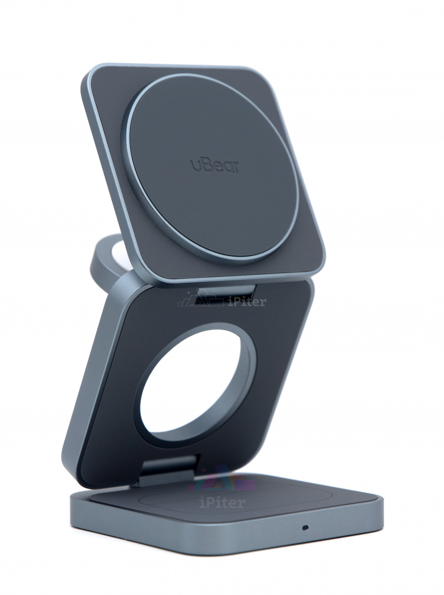 Фото Купить Беспроводная зарядка uBear Balance Wireless Charger 3-in-1 (Серый) по низкой цене в Санкт-Петербурге