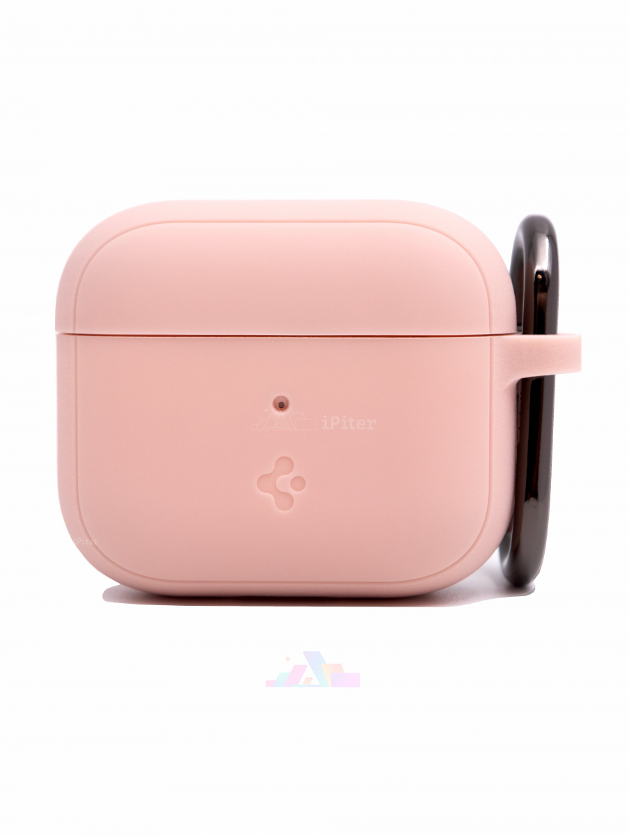 Фото Купить Чехол Spigen Silicone Fit с карабином для AirPods 3 (Персиковый) по низкой цене в Санкт-Петербурге