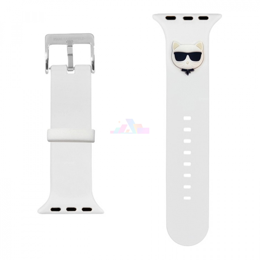Фото Купить Ремешок Karl Lagerfeld Silicone для Apple Watch 44 / 45 / 46 мм (Белый) по низкой цене в Санкт-Петербурге