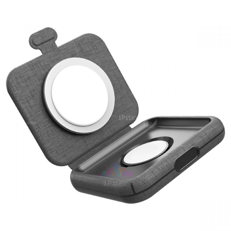 Фото Купить Беспроводная зарядка Momax Q.Mag Go 2-in-1 MagSafe 20W (Gray) по низкой цене в Санкт-Петербурге