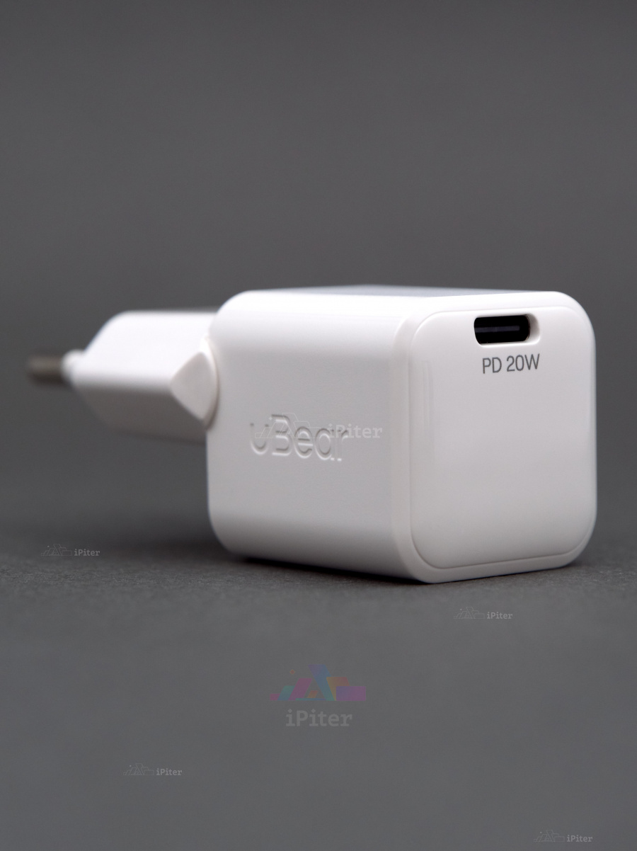 Фото Купить Сетевое зарядное устройство uBear Pulse Wall Charger 20W USB-C (Белый) по низкой цене в Санкт-Петербурге