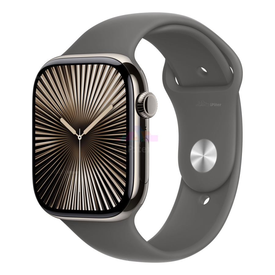 Фото Купить Apple Watch Series 10 <br>46 мм Titanium «Natural» Спортивный ремешок M/L «Stone Gray» GPS + Cellular по низкой цене в Санкт-Петербурге