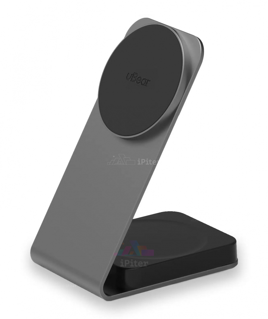 Фото Купить Беспроводная зарядка uBear Level Wireless Charger 2-in-1 (Серый) по низкой цене в Санкт-Петербурге