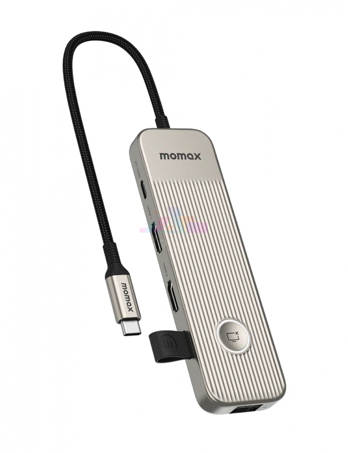 Фото Купить Многопортовый адаптер Momax 1-Link USB-C Hub 9-in-1 (Titanium) по низкой цене в Санкт-Петербурге