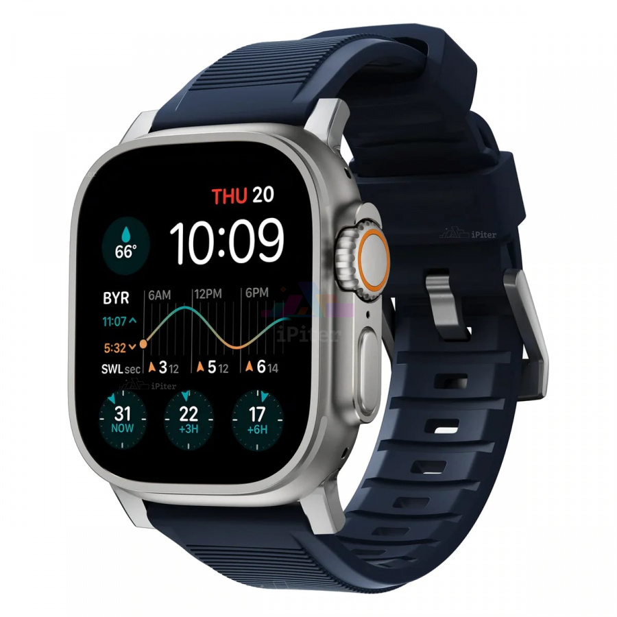 Фото Купить Ремешок Nomad Rugged для Apple Watch 45 / 46 / Ultra (Синий) по низкой цене в Санкт-Петербурге