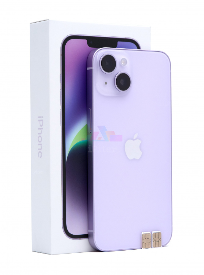 Фото Купить Apple iPhone 14 128Gb <br> Purple (Фиолетовый) Nano-Sim + Nano-Sim по низкой цене в Санкт-Петербурге