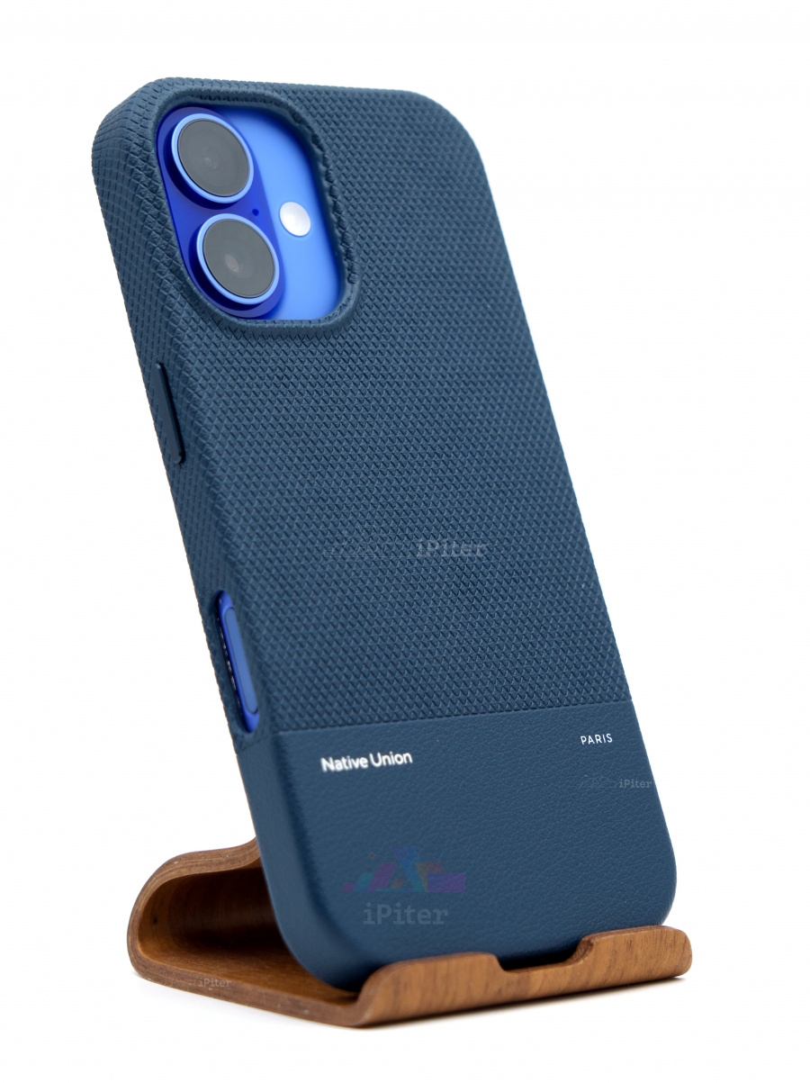 Фото Купить Чехол Native Union Classic case with MagSafe для iPhone 16 Синий по низкой цене в Санкт-Петербурге