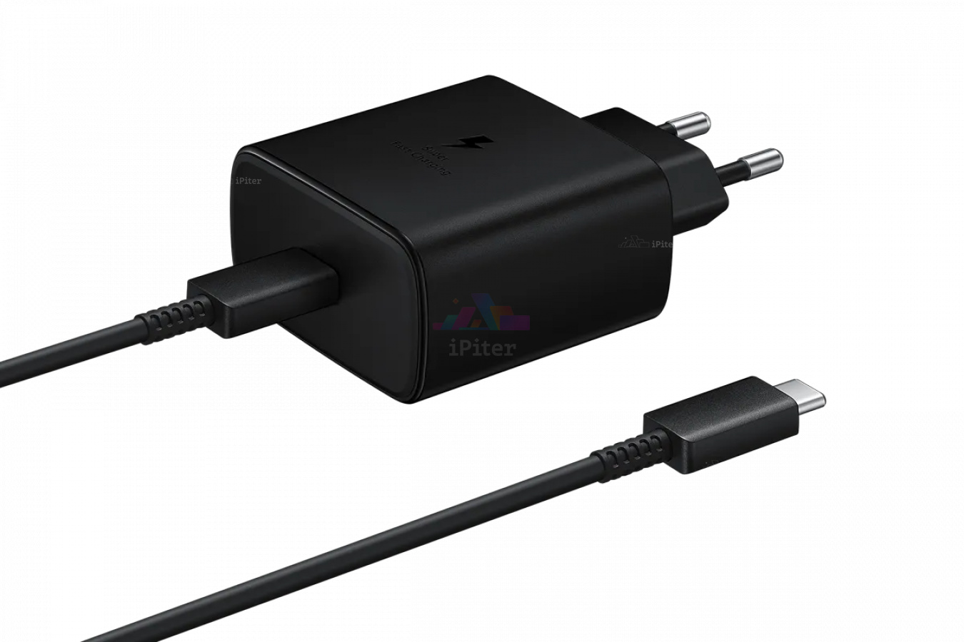 Фото Купить Сетевое зарядное устройство Samsung 45W PD Adapter USB-C to USB-C Cable (Чёрный) по низкой цене в Санкт-Петербурге