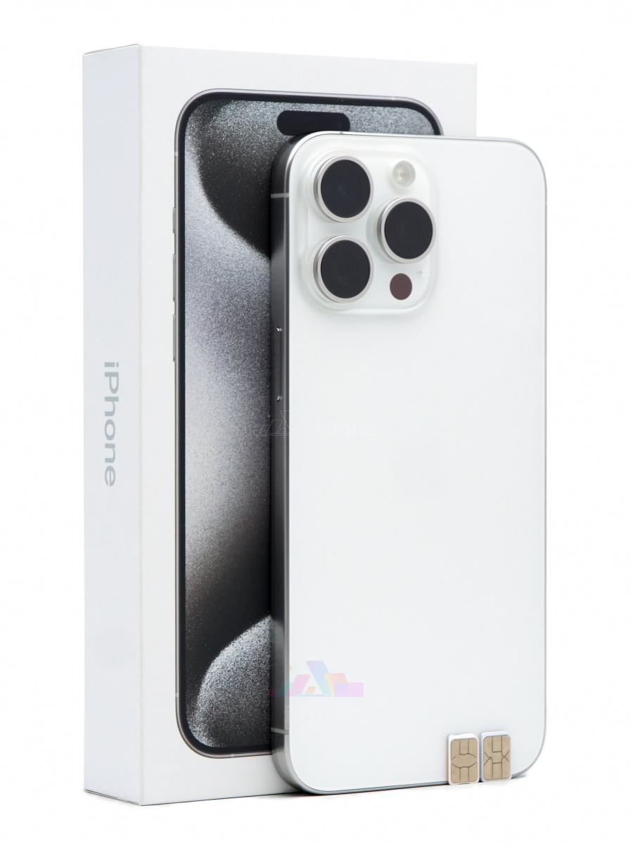 Фото Купить Apple iPhone 15 Pro Max 256Gb <br> White Titanium (Белый титан) Nano-Sim + Nano-Sim по низкой цене в Санкт-Петербурге