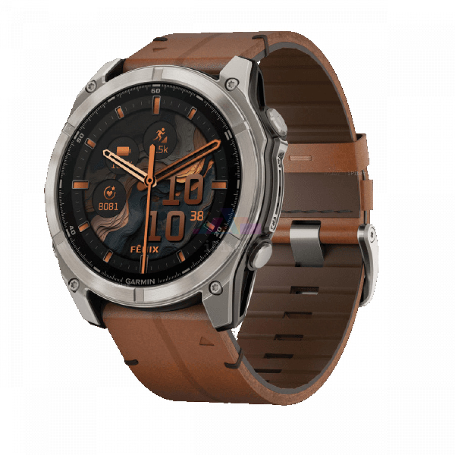 Фото Купить Умные часы Garmin Fenix 8 Amoled 51 мм, Sapphire, Titanium with Chestnut Leather Band (010-02905-40) по низкой цене в Санкт-Петербурге