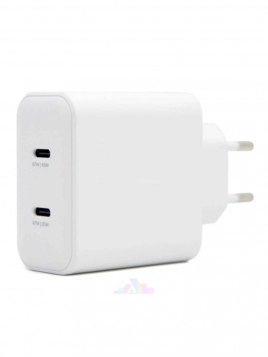 Фото Купить Сетевое зарядное устройство uBear Motion Wall Charger 67W USB-C (Белый) по низкой цене в Санкт-Петербурге