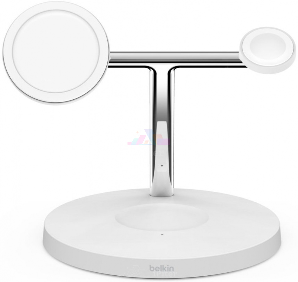 Фото Купить Беспроводная зарядка Belkin Boost Charge Pro 3-in-1 Stand (Белый) по низкой цене в Санкт-Петербурге