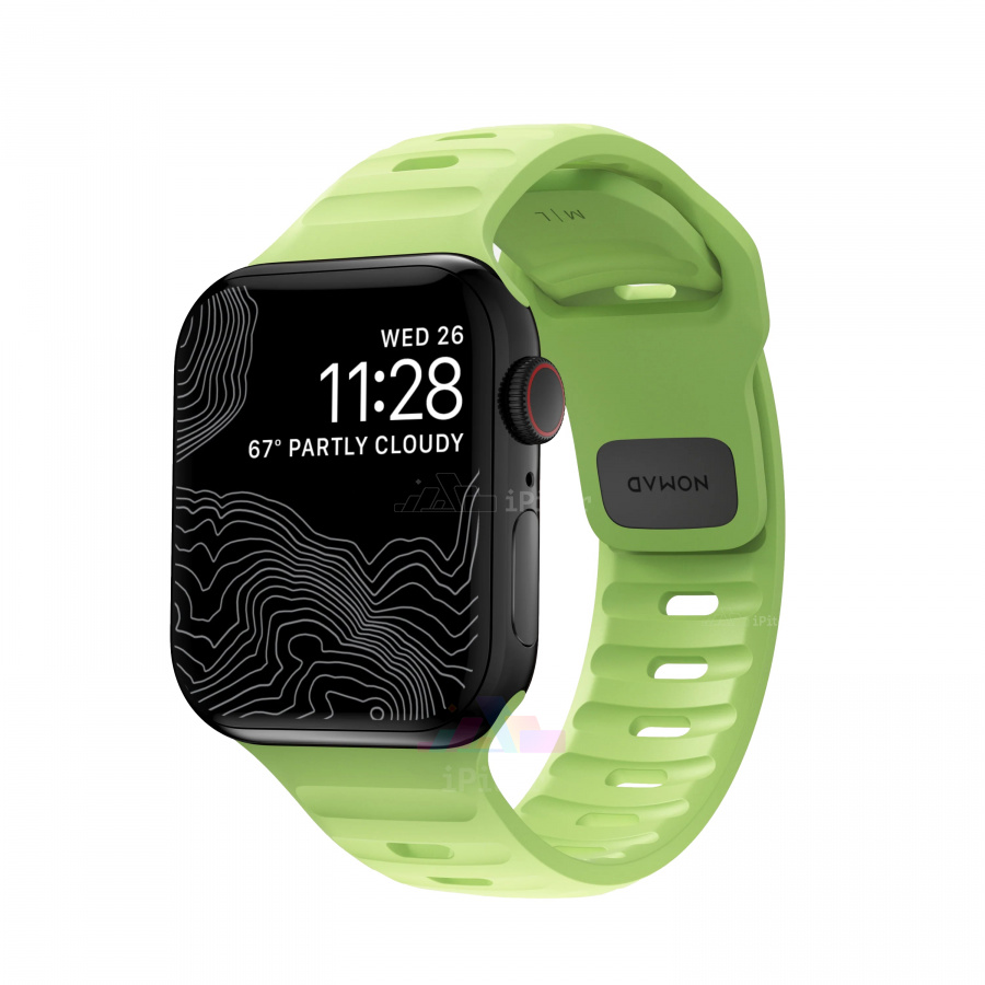 Фото Купить Ремешок Nomad Sport для Apple Watch 38 / 40 / 41 / 42 мм (Зелёный) (Светится в темноте) по низкой цене в Санкт-Петербурге