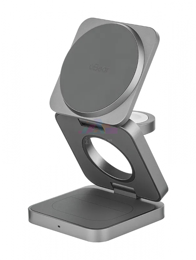Фото Купить Беспроводная зарядка uBear Balance Ultra Wireless Charger 3-in-1 (Серый) по низкой цене в Санкт-Петербурге