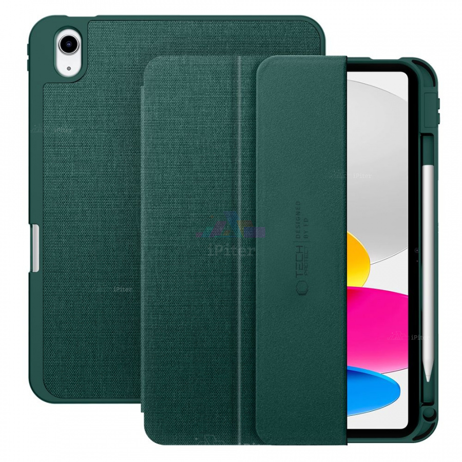 Фото Купить Чехол Tech-Protect SC PEN Canvas для iPad 10/11 (Зелёный) по низкой цене в Санкт-Петербурге