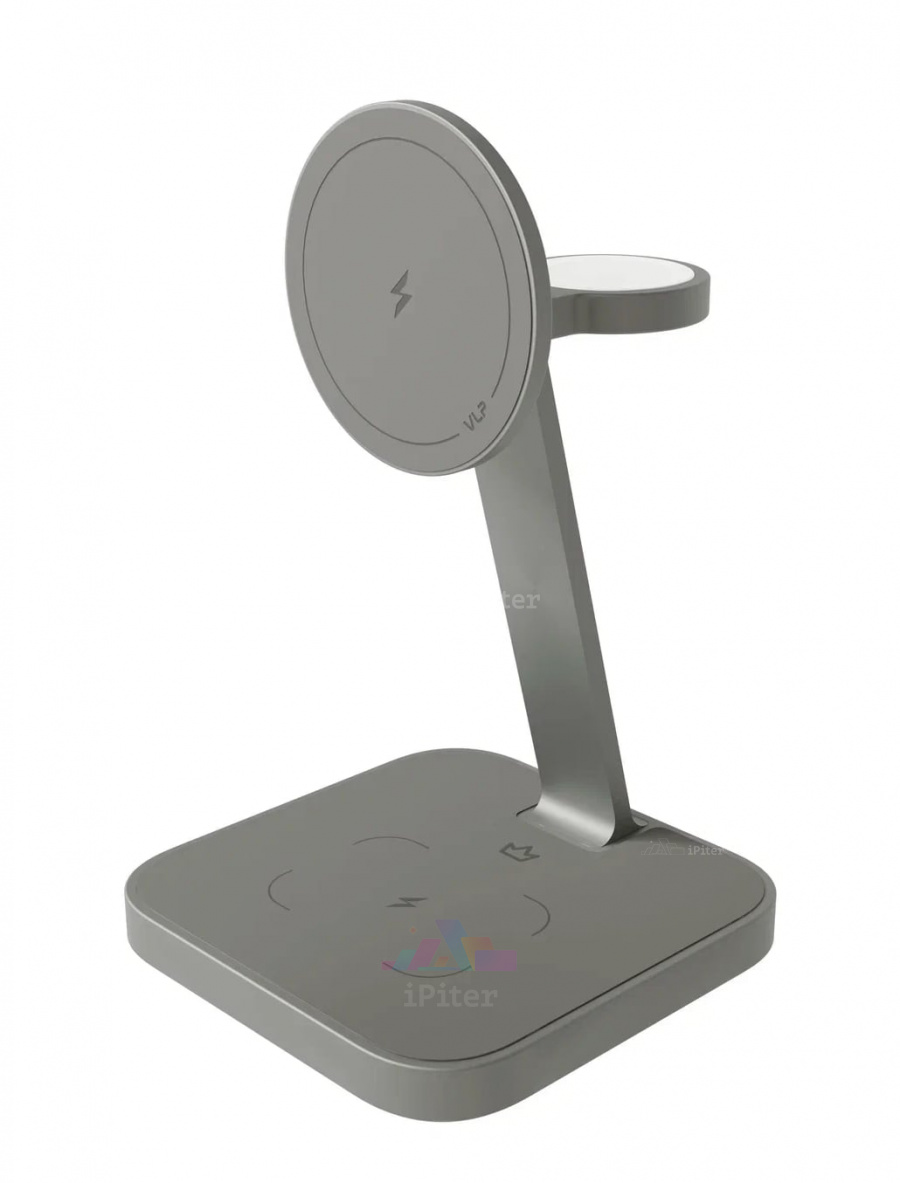 Фото Купить Беспроводная зарядка VLP Unity Power 3-in-1 (Natural Titanium) по низкой цене в Санкт-Петербурге