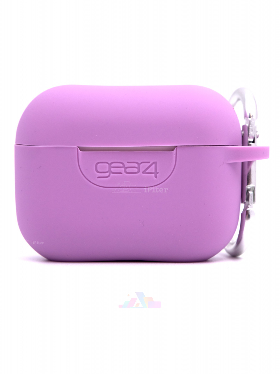 Фото Чехол Gear4 с карабином для AirPods Pro (Сиреневый), Сиреневый