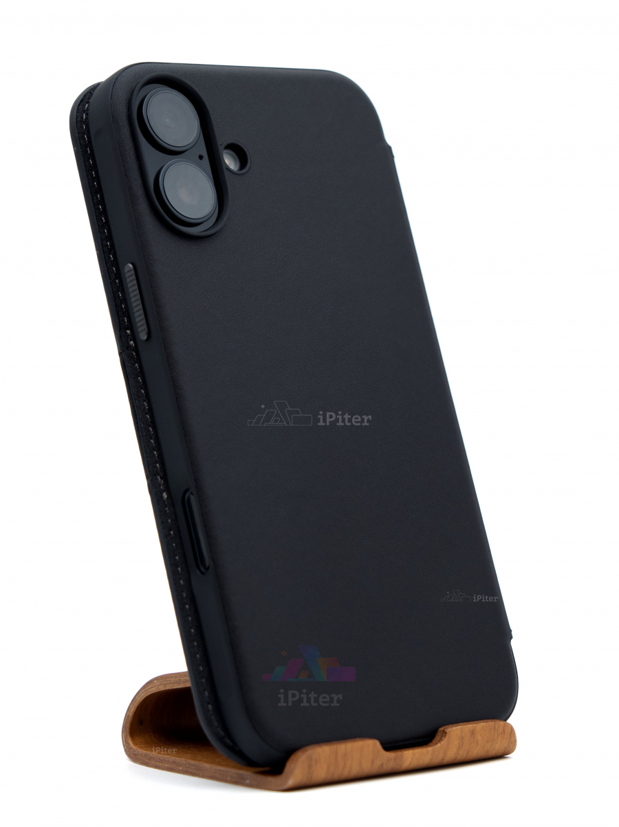 Фото Купить Чехол Nomad Modern Leather Folio для iPhone 16 Plus Чёрный по низкой цене в Санкт-Петербурге