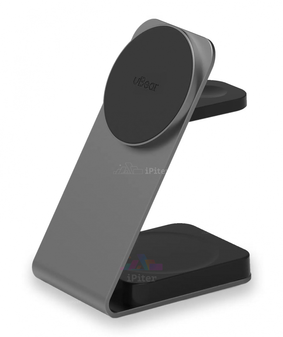 Фото Купить Беспроводная зарядка uBear Level Pro Wireless Charger 3-in-1 (Серый) по низкой цене в Санкт-Петербурге