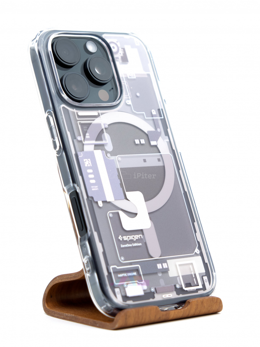 Фото Купить Чехол Spigen Ultra Hybrid with MagSafe для iPhone 16 Pro Серый по низкой цене в Санкт-Петербурге