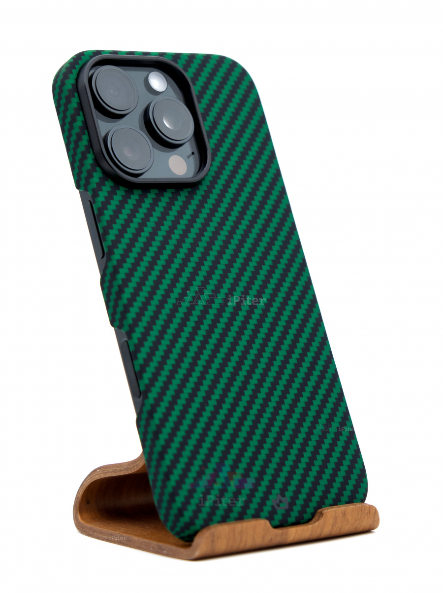 Фото Купить Чехол VLP Kevlar case with MagSafe для iPhone 16 Pro Зелёный по низкой цене в Санкт-Петербурге