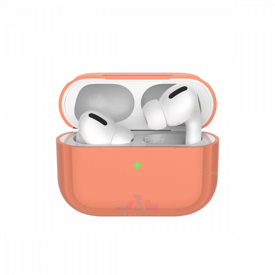 Фото Силиконовый чехол для AirPods Pro (Персиковый), Персиковый