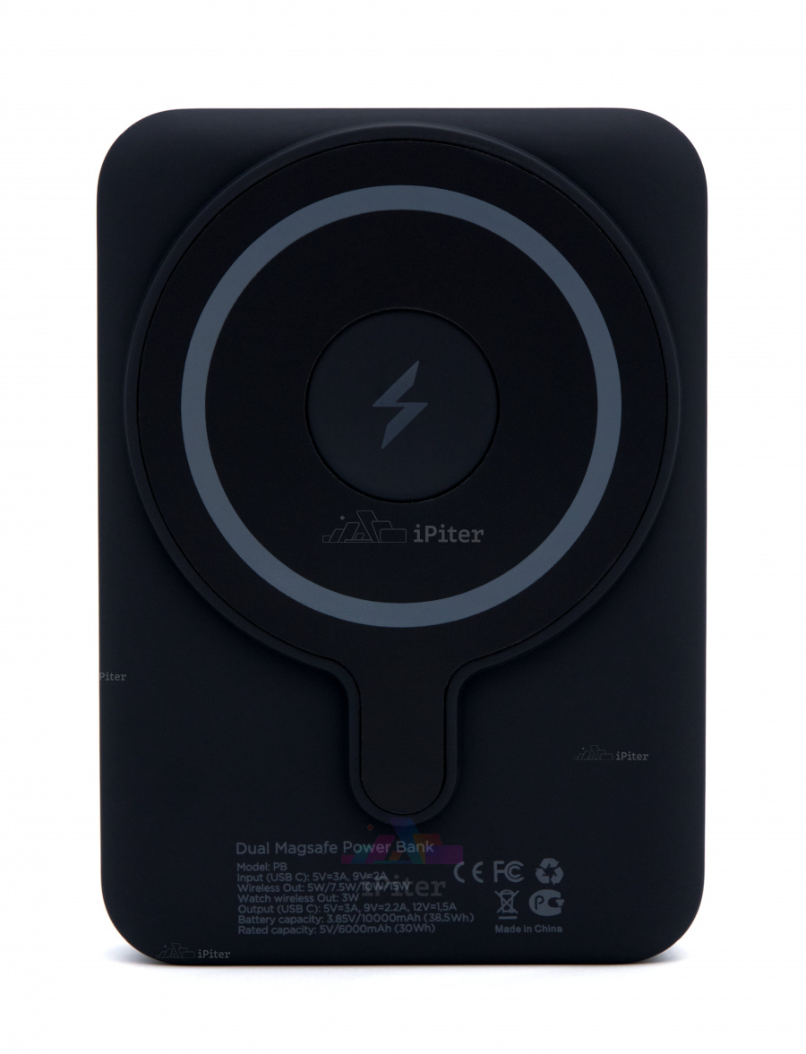 Фото Внешний аккумулятор VLP Dual MagSafe 10000 mAh (Чёрный), Чёрный