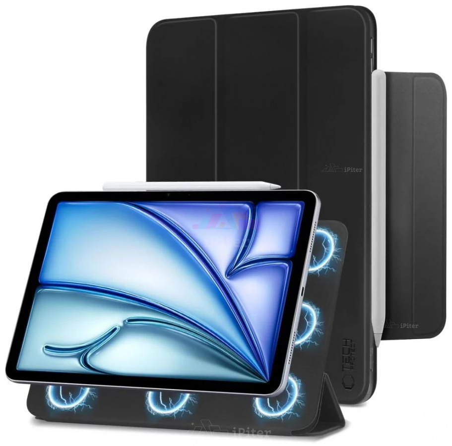 Фото Купить Чехол Tech-Protect Smartcase Magnetic для iPad Air 6/7/8 11'' (Чёрный) по низкой цене в Санкт-Петербурге