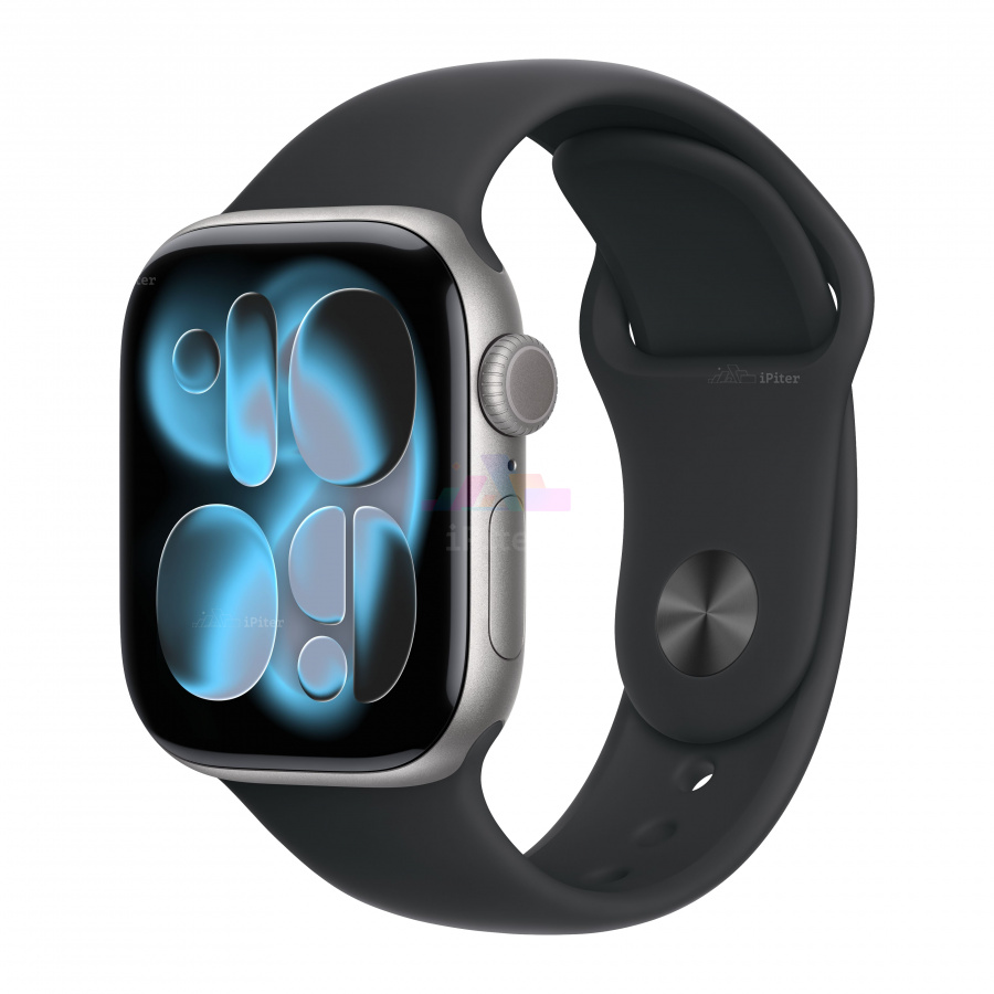 Фото Купить Apple Watch Series 11 <br>42 мм Корпус из алюминия «Space Gray» Спортивный ремешок M/L «Black» по низкой цене в Санкт-Петербурге